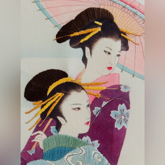 Large Vintage Wall Art Graceful Geishas by Gloria Eriksen - Picture 10 of 12